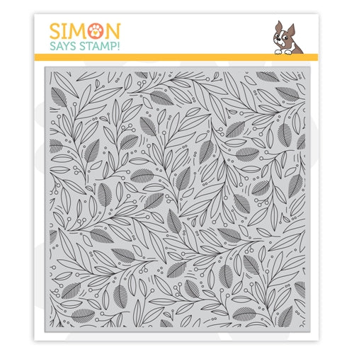 Simon Says Stamp! Simon Says Cling Rubber Stamp LEAVES AND BERRIES BACKGROUND sss102039