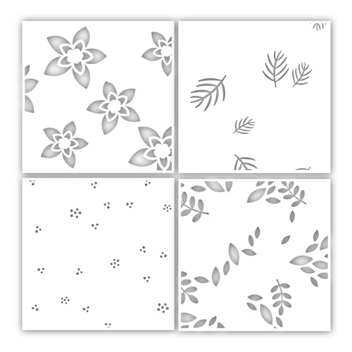 Simon Says Stamp! Simon Says Stamp Stencil WINTER FLORAL LAYERING SET ssst121458