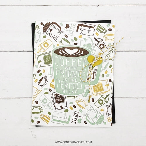 Simon Says Stamp! Concord & 9th COFFEE BLEND TURNABOUT Clear Stamp Set 10722
