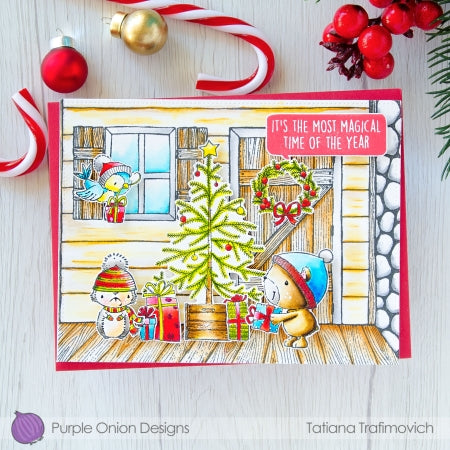 Simon Says Stamp! Purple Onion Designs CABIN BACKGROUND Cling Stamp pod1163 | color-code:ALT05