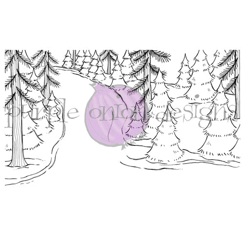 Simon Says Stamp! Purple Onion Designs WINTER TRAIL BACKGROUND Cling Stamp pod1166