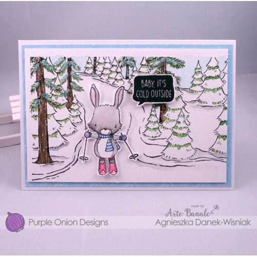 Simon Says Stamp! Purple Onion Designs WINTER TRAIL BACKGROUND Cling Stamp pod1166