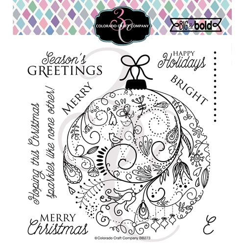 Simon Says Stamp! Colorado Craft Company Big and Bold HOLIDAY ORNAMENT Clear Stamps BB273