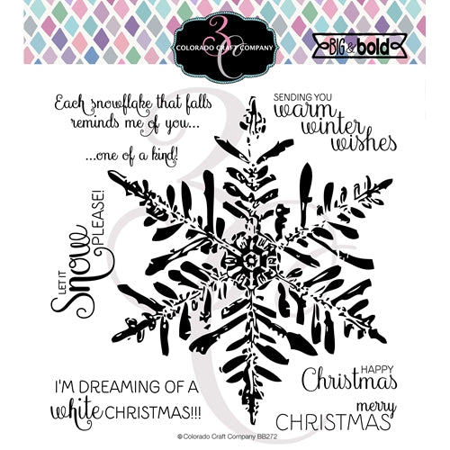 Simon Says Stamp! Colorado Craft Company Big and Bold WINTER WISHES SNOWFLAKE Clear Stamps BB272