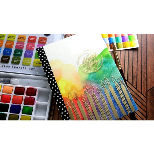 Art Philosophy Kit #1 - 1 Watercolor Confetti set + 1 8x10 Watercolor  Coloring Book + 1 pack Watercolor Brush pens