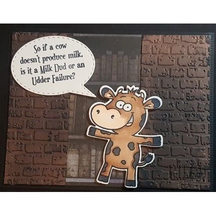 Simon Says Stamp! Riley And Company Funny Bones MILK DUD Cling Rubber Stamp RWD 764