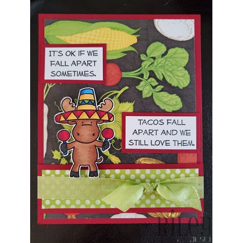 Simon Says Stamp! Riley And Company Funny Bones TACOS FALL APART Cling Rubber Stamp RWD 751