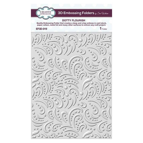 Simon Says Stamp! Creative Expressions DOTTY FLOURISH 3D Embossing Folder by Sue Wilson ef3d019