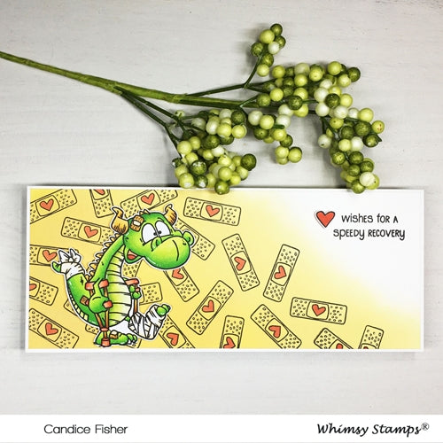 Simon Says Stamp! Whimsy Stamps GET WELL DRAGONS Clear Stamps DP1034