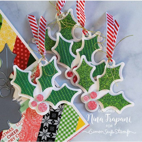 Simon Says Stamp! Simon Says Stamp HOLLY AND BERRIES TAG Wafer Dies sssd112108 | color-code:ALT00