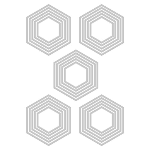 Simon Says Stamp! Tim Holtz Sizzix STACKED TILES HEXAGONS Thinlits Die Set 664420