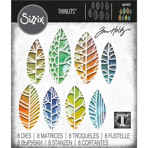 Simon Says Stamp! Tim Holtz Sizzix CUT OUT LEAVES Thinlits Die Set 664431