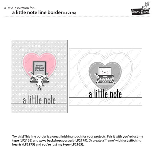 Simon Says Stamp! Lawn Fawn A LITTLE NOTE LINE BORDER Die Cut LF2176
