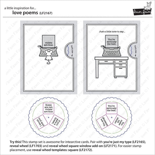 Simon Says Stamp! Lawn Fawn LOVE POEMS Clear Stamps LF2167