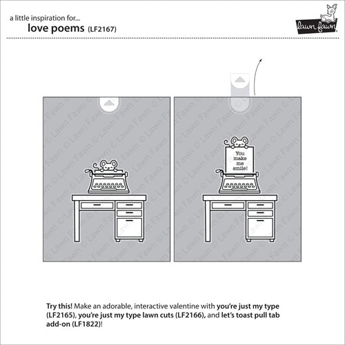 Simon Says Stamp! Lawn Fawn LOVE POEMS Clear Stamps LF2167