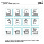 Simon Says Stamp! Lawn Fawn YOU'RE JUST MY TYPE Clear Stamps LF2165