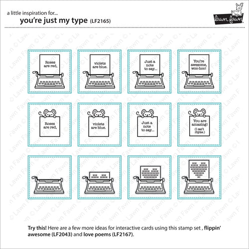 Simon Says Stamp! Lawn Fawn YOU'RE JUST MY TYPE Clear Stamps LF2165