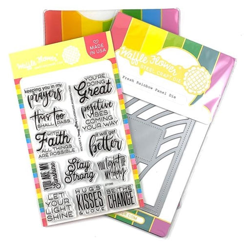 Simon Says Stamp! Waffle Flower FRESH RAINBOW Clear Stamp and Die Combo WFC300