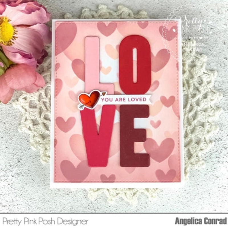 Simon Says Stamp! Pretty Pink Posh LAYERED HEARTS Stencils