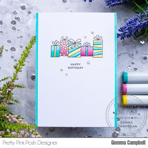 Simon Says Stamp! Pretty Pink Posh BIRTHDAY BORDERS Clear Stamps
