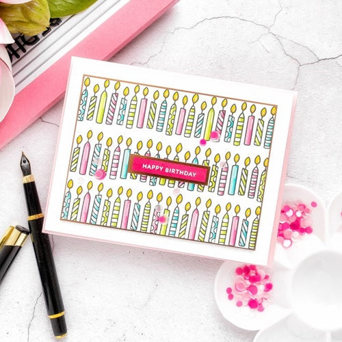Simon Says Stamp! Pretty Pink Posh BIRTHDAY BORDERS Clear Stamps