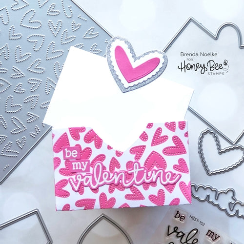 Simon Says Stamp! Honey Bee FLUTTERING HEARTS PIERCED COVER PLATE Die hbds-phcp | color-code:ALT11