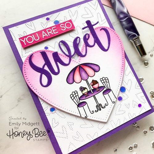 Simon Says Stamp! Honey Bee FLUTTERING HEARTS PIERCED COVER PLATE Die hbds-phcp | color-code:ALT12