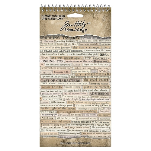 Simon Says Stamp! Tim Holtz Idea-ology CLIPPINGS Sticker Book th94030