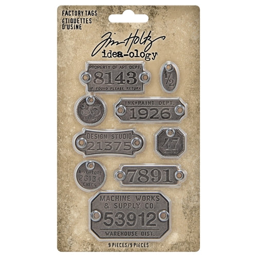 Simon Says Stamp! Tim Holtz Idea-ology FACTORY TAGS Embellishments th94039