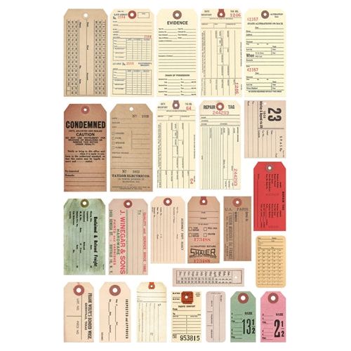 Simon Says Stamp! Tim Holtz Idea-ology SALVAGED TAGS Embellishments th94048