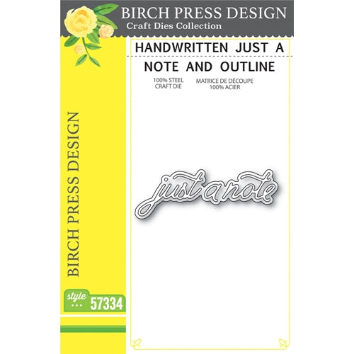 Simon Says Stamp! Birch Press Design HANDWRITTEN JUST A NOTE AND OUTLINE Craft Dies 57334