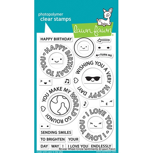 Simon Says Stamp! Lawn Fawn REVEAL WHEEL CIRCLE SENTIMENTS Clear Stamps lf2225