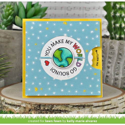 Simon Says Stamp! Lawn Fawn REVEAL WHEEL CIRCLE SENTIMENTS Clear Stamps lf2225