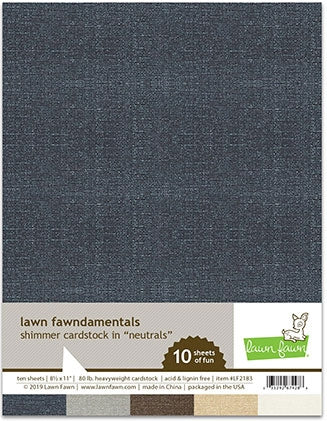 Simon Says Stamp! Lawn Fawn NEUTRALS 8.5 x 11 Inch Shimmer Cardstock lf2183