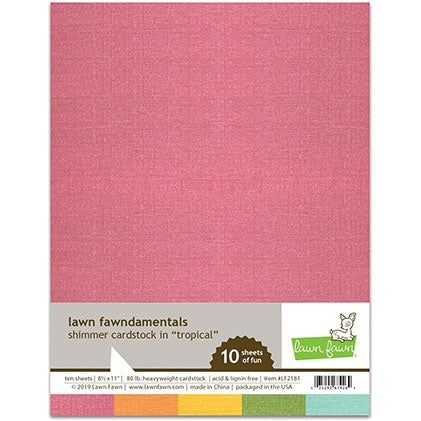 Simon Says Stamp! Lawn Fawn TROPICAL 8.5 x 11 Inch Shimmer Cardstock lf2181