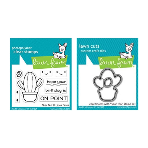 Simon Says Stamp! Lawn Fawn SET YEAR TEN Clear Stamps and Dies elfyt