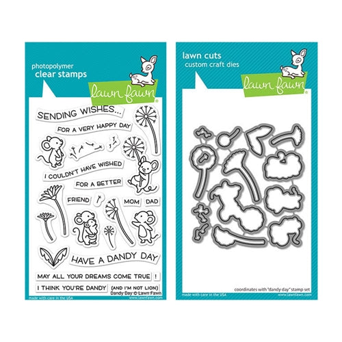 Simon Says Stamp! Lawn Fawn SET DANDY DAY Clear Stamps and Dies elfdd