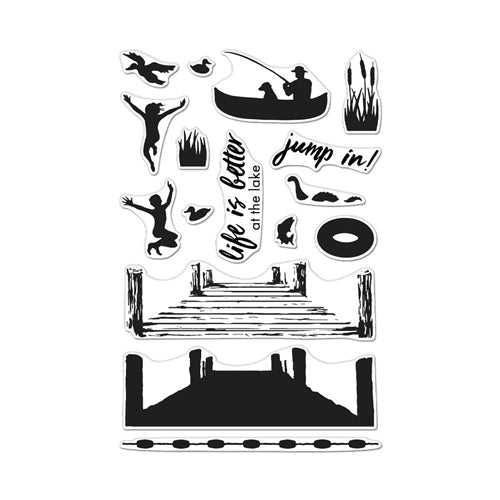 Simon Says Stamp! Hero Arts Clear Stamps Color Layering PIER AT THE LAKE CM424