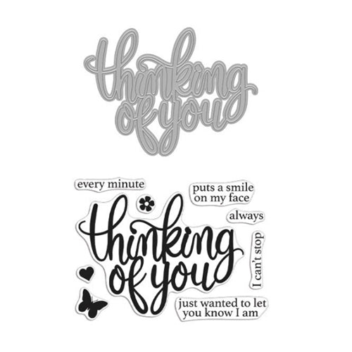 Simon Says Stamp! Hero Arts Stamp And Cuts THINKING OF YOU Coordinating Set DC273