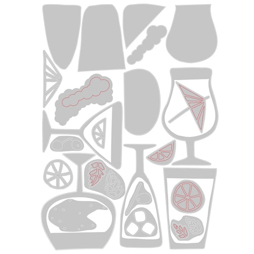 Simon Says Stamp! Tim Holtz Sizzix HAPPY HOUR Thinlits Die 664435