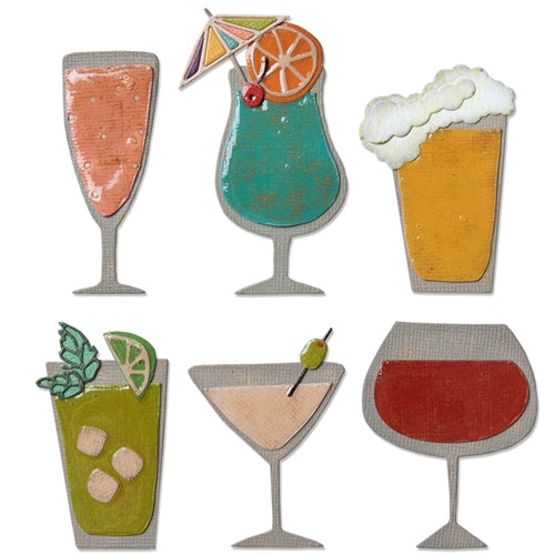 Simon Says Stamp! Tim Holtz Sizzix HAPPY HOUR Thinlits Die 664435
