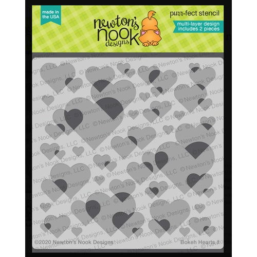 Simon Says Stamp! Newton's Nook Designs BOKEH HEARTS Stencils NN2001T01