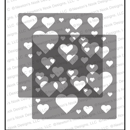 Simon Says Stamp! Newton's Nook Designs BOKEH HEARTS Stencils NN2001T01