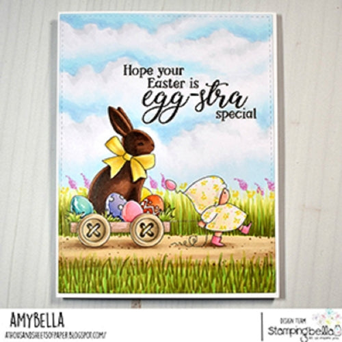 Simon Says Stamp! Stamping Bella Cling Stamp BUNDLE GIRL WITH A CHOCOLATE BUNNY eb906