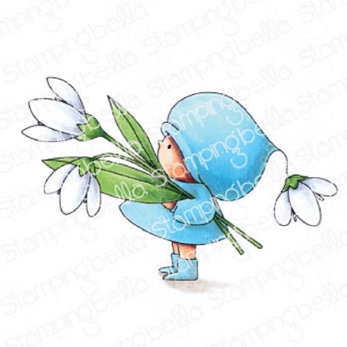 Simon Says Stamp! Stamping Bella Cling Stamp BUNDLE GIRL WITH A SNOWDROP eb909