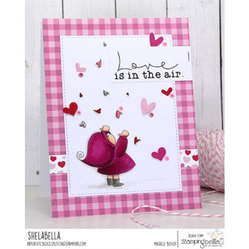 Simon Says Stamp! Stamping Bella Cling Stamp BUNDLE GIRL WITH FALLING HEARTS eb914