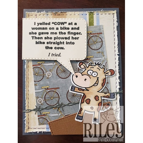 Simon Says Stamp! Riley And Company Funny Bones COW! Cling Rubber Stamp RWD 769