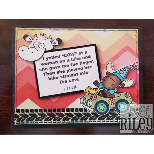 Simon Says Stamp! Riley And Company Funny Bones COW! Cling Rubber Stamp RWD 769