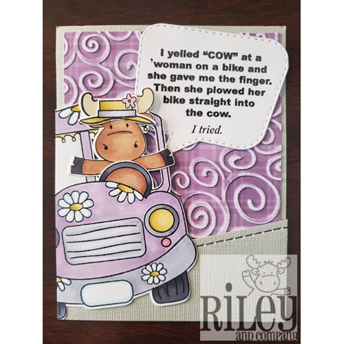 Simon Says Stamp! Riley And Company Funny Bones COW! Cling Rubber Stamp RWD 769