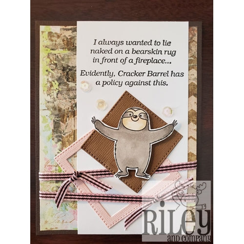 Simon Says Stamp! Riley And Company Funny Bones BEARSKIN RUG Cling Rubber Stamp RWD 776